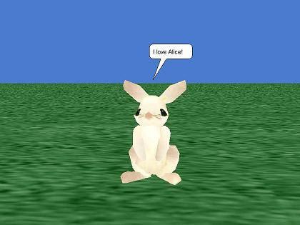 bunny in Alice saying I love Alice