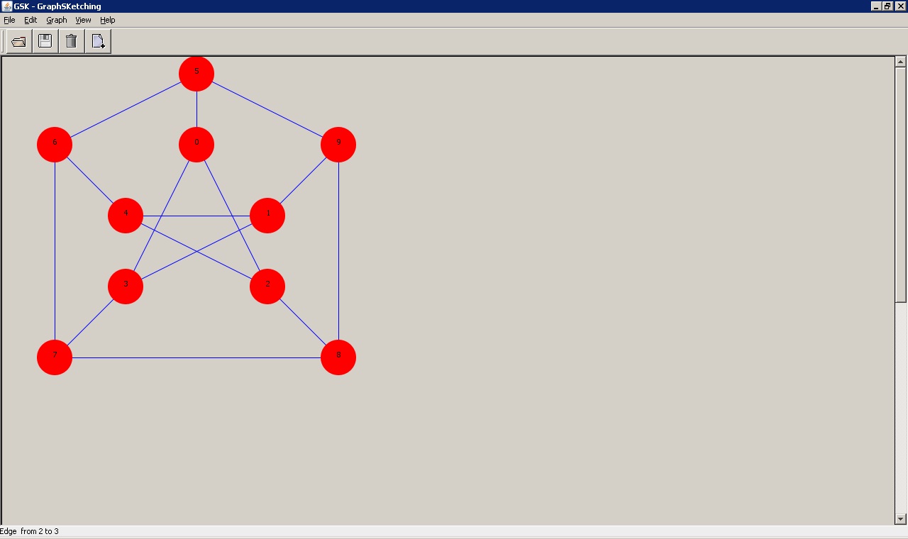 Petersen graph rendered using the Graph Sketching Program 
