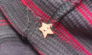 Star Button Tag in Shirt