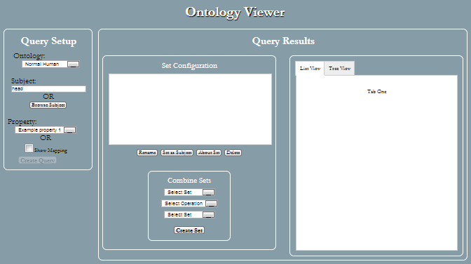 Screenshot of actual Ontology Viewer