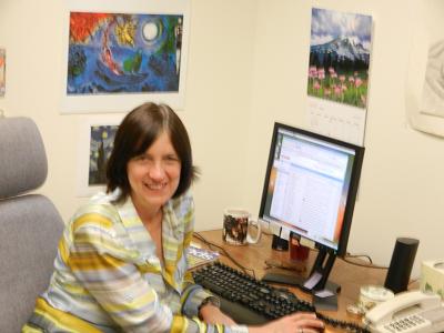Suzanne Balik at work in her office