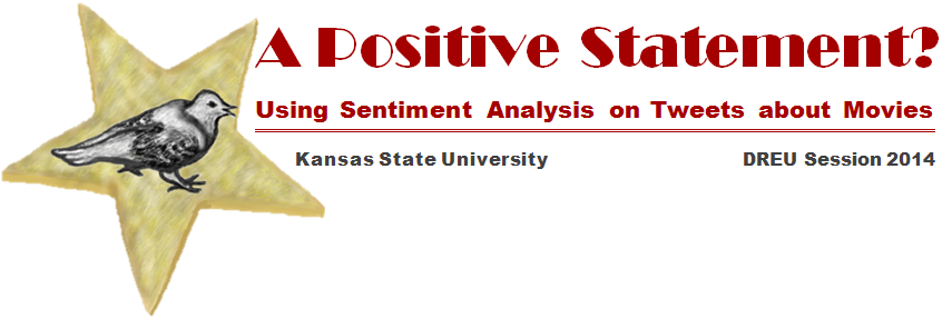 A Positive Statement: Using Sentiment Analysis on Tweets about Movies. A Project at Kansas State University. DREU Session 2014