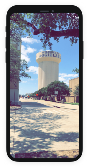 An image of the Welcome to AggieLand
								 water tower